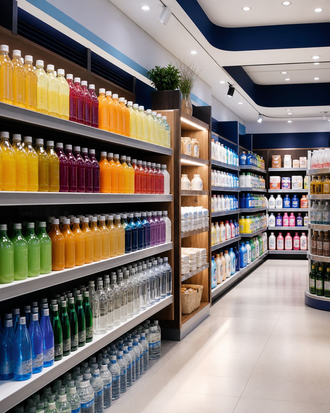AI-generated concept of a beverages and household aisle