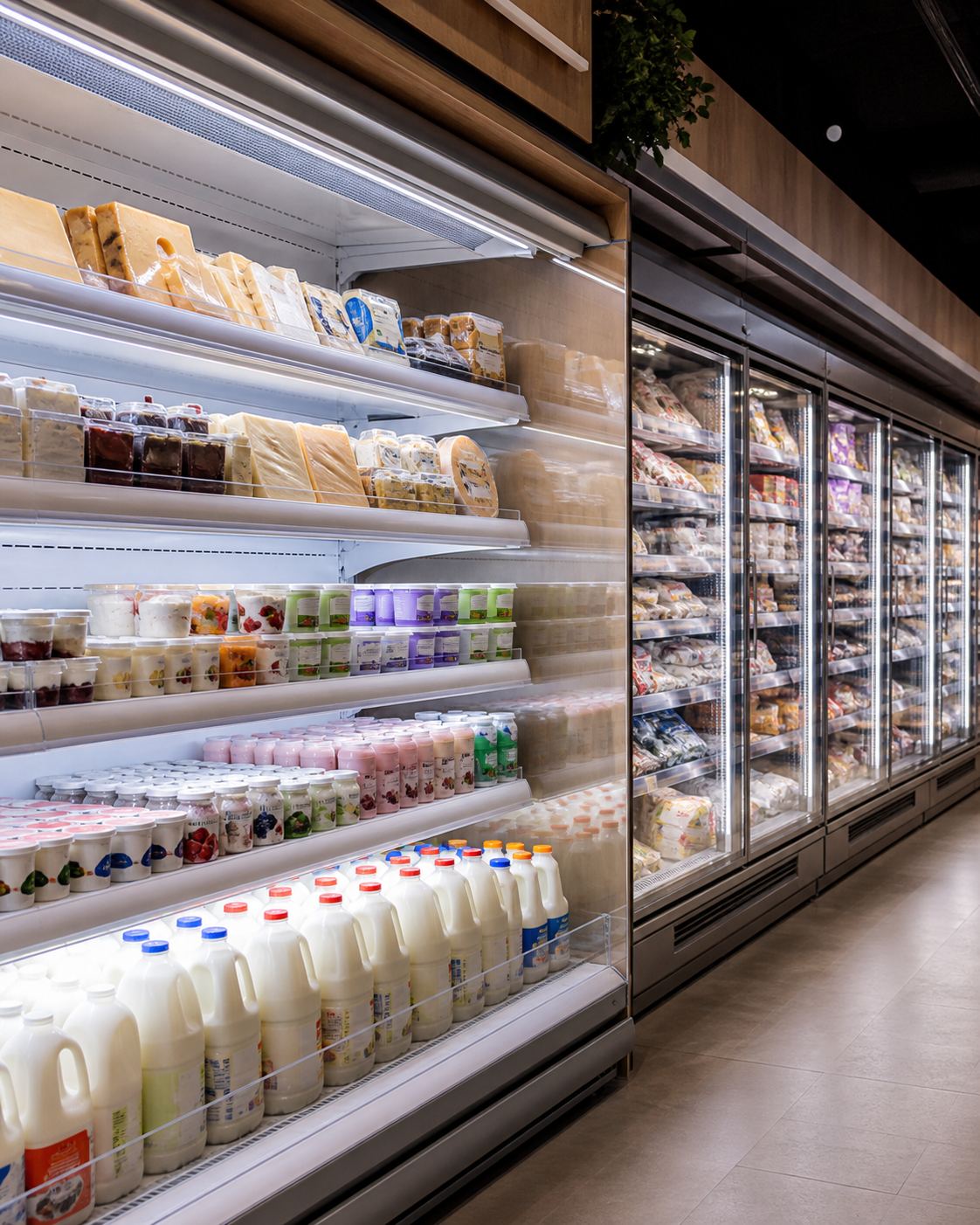 AI-generated concept of a dairy and frozen department